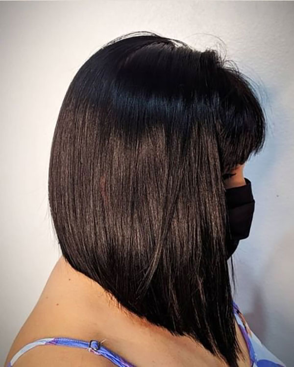 Stacked Bob With Bangs